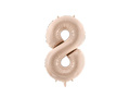 Number 8 Beige Foil Balloon - 72 cm - 1 pc