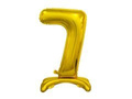 Balon foliowy stojący cyfra 7 złota - 74 cm
