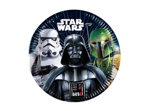 Talerzyki papierowe na urodziny Star Wars - 20 cm - 8 szt.