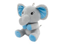 2-in-1 plush toy balloon weight elephant with blue ears - 21 cm - 170g