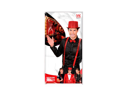 Czerwone cekinowe szelki