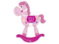 Balon foliowy Konik na biegunach It's a Girl - 150 cm - 1 szt.