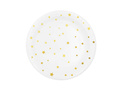 Paper plates white with gold stars - 18 cm - 6 pcs.