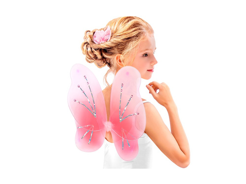 Różowe skrzydła z kryształkami 50×40 cm