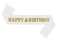 Szarfa urodzinowa Happy Birthday biała - 1 szt.