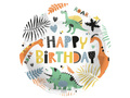 Balon foliowy urodzinowy Dinozaury Happy Birthday - 45 cm - 1 szt.
