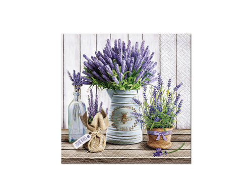Birthday napkins Lavender in a vase - 25 cm - 20 pcs.