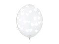 Transparent balloons Hearts white - 30 cm - 50 pcs.