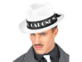 White gangster Al Capone hat  - 1 pc