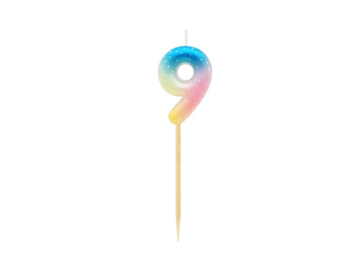 Pastel ombre number candle - 9 - nine