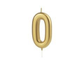 Gold number candle - 0 - 1 piece.