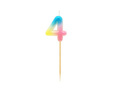 Pastel ombre number candle - 4 - four