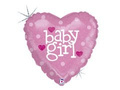 Balon foliowy Serce Baby Girl różowy - 46 cm - 1 szt.