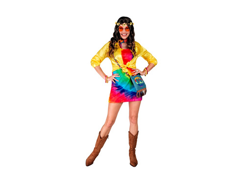 Strój imprezowy - neonowa sukienka tie dye