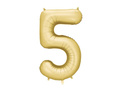 Balon foliowy złota cyfra 5 - 86 cm - 1 szt.