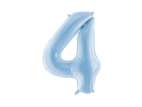 Balon foliowy mglisty niebieski cyfra 4 - 86 cm - 1 szt.