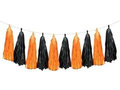 Garland with orange and black tassels - 1 piece.