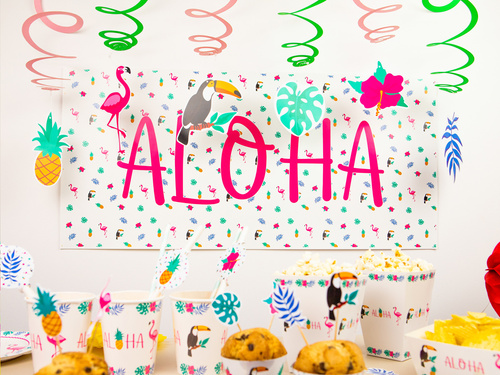 Hanging birthday decoration Hawaiian Aloha Party - 6 pcs.