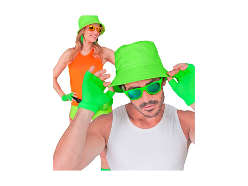 Neonowo zielone rękawiczki bez palców