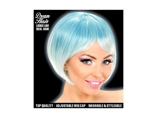 Peruka modowa melanż niebiesko–turkusowy