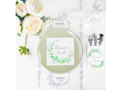 Holy Communion paper napkins with eucalyptus - 33 cm - 10 pcs.