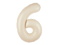 Foil balloon cream number 6 - 100 cm - 1 pc.