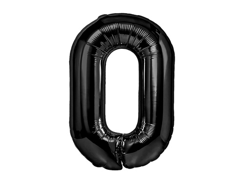 Number 0 black Foil Balloon - 100 cm - 1 pc