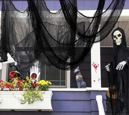 Czarna siatka na Halloween - 76 x 300 cm - 1 szt.