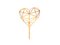 Diamond Heart gold plexiglass cake topper - 1 pc.