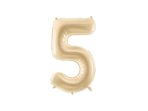 Number 5 Beige Foil Balloon - 72 cm - 1 pc