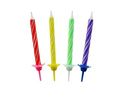 Classic color candles with colorful bases - 6 cm - 24 pcs.