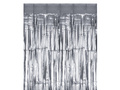 Kurtyna - zasłona na drzwi srebrna metaliczna - 100 x 200 cm