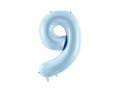 Number 9 Sky blue Foil Balloon - 72 cm - 1 pc