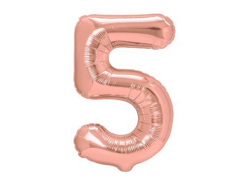 Number 5 Rose Gold Foil Balloon - 70 cm - 1 pc
