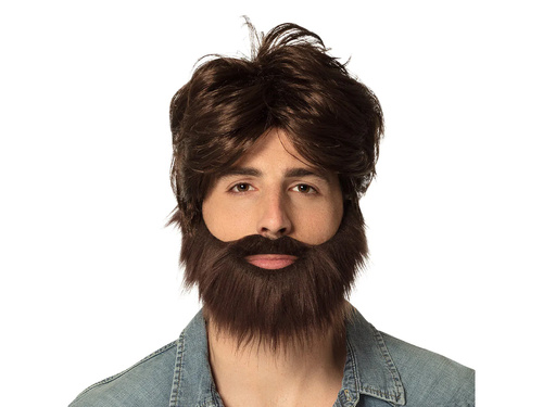 Brown man's wig