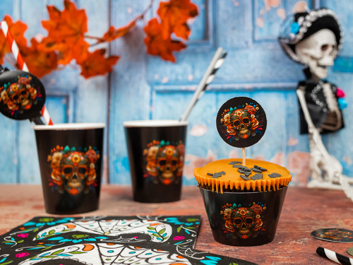 Dia de los muertos cupcake liners - 6 pcs.