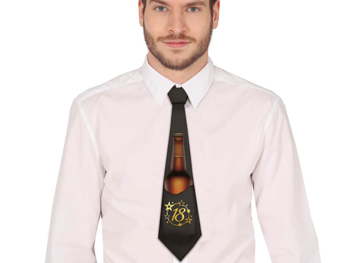 18th birthday tie, black, 1 pc