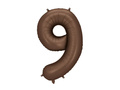 Balon foliowy brązowa cyfra 9 - 86 cm - 1 szt.