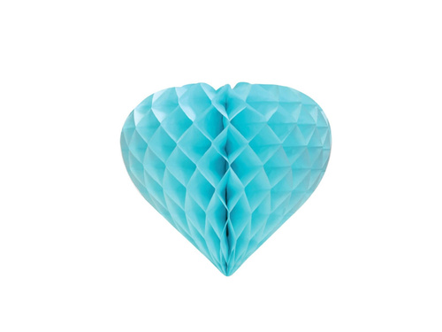 Decorative rosette Heart blue - 26 cm - 1 pc.