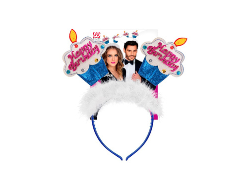 Opaska na głowę z futerkiem - babeczki urodzinowe