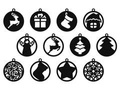 Felt christmas tree hanging decoration - 10 cm - 12 pcs