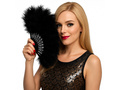 Wachlarz z piór czarny - 25 cm - 1 szt.