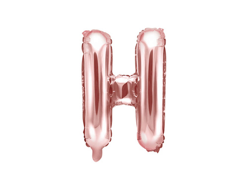 Foil balloon letter "H" pink and gold - 35 cm