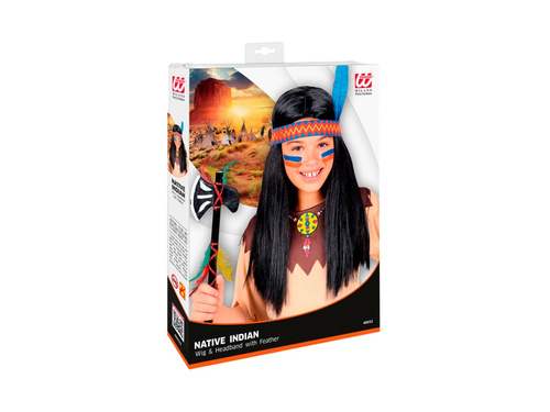 Peruka Indianina z opaską i piórem