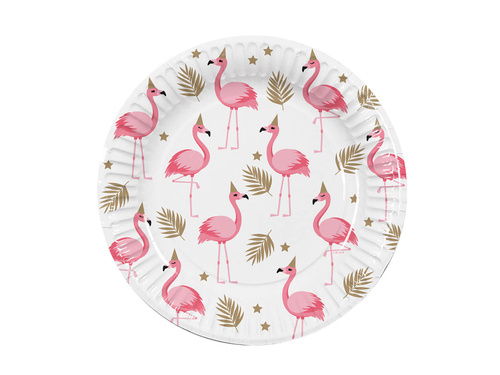 Paper plates Flamingo - 23 cm - 10 pcs