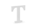 Wooden decoration letter T - white