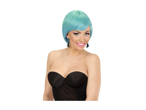 Peruka modowa melanż zielono–niebieski