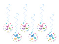 Birthday butterfly hanging decoration - 6 pcs.