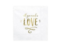 White wedding napkins All you need is love - 33 cm - 20 pcs.
