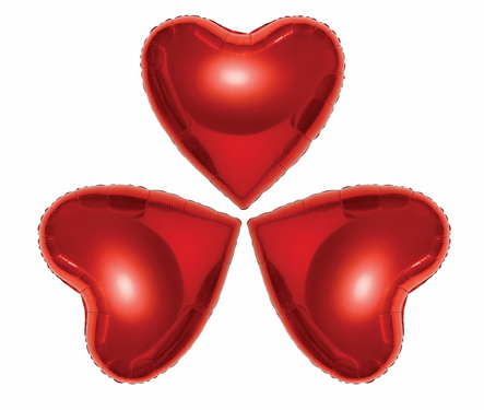 Red Heart Foil Balloon - 45 cm - 1 pc